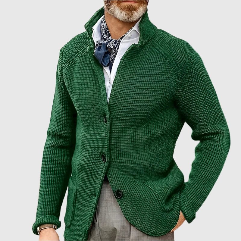 Gebreide Trui Cardigan met Knoopsluiting voor Heren - Smaragd