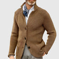 Gebreide Trui Cardigan met Knoopsluiting voor Heren - Kameel