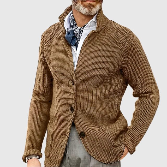 Gebreide Trui Cardigan met Knoopsluiting voor Heren - Kameel
