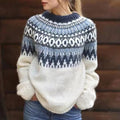 Gebreide Trui met Fair Isle Patroon en Lange Mouwen voor Dames