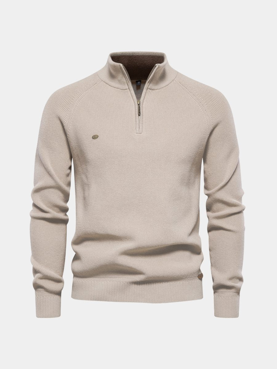 Gebreide Trui met Lange Mouwen en Half-Zip voor Heren