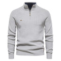 Gebreide Trui met Lange Mouwen en Half-Zip voor Heren - Grijs