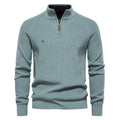 Gebreide Trui met Lange Mouwen en Half-Zip voor Heren - Groen