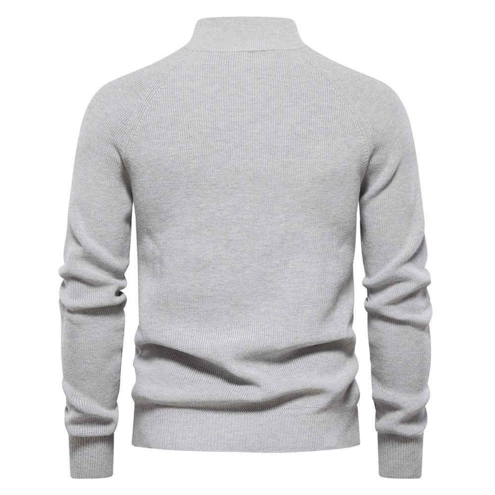 Gebreide Trui met Lange Mouwen en Half-Zip voor Heren - View 9