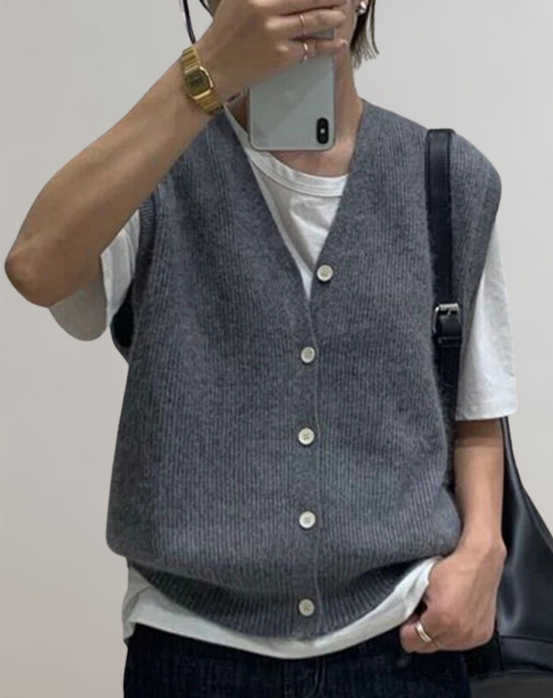 Gebreide Vest met Knoopsluiting voor Dames