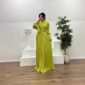 Geplooid Maxi Jurk met Lange Mouwen voor Dames