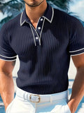 Geribde Poloshirt met Korte Mouwen voor Heren