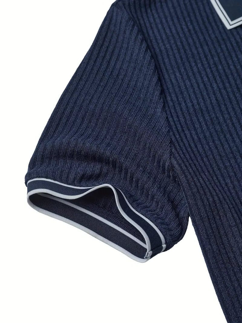 Geribde Poloshirt met Korte Mouwen voor Heren - View 6