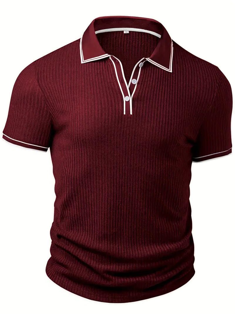 Geribde Poloshirt met Korte Mouwen voor Heren - View 9