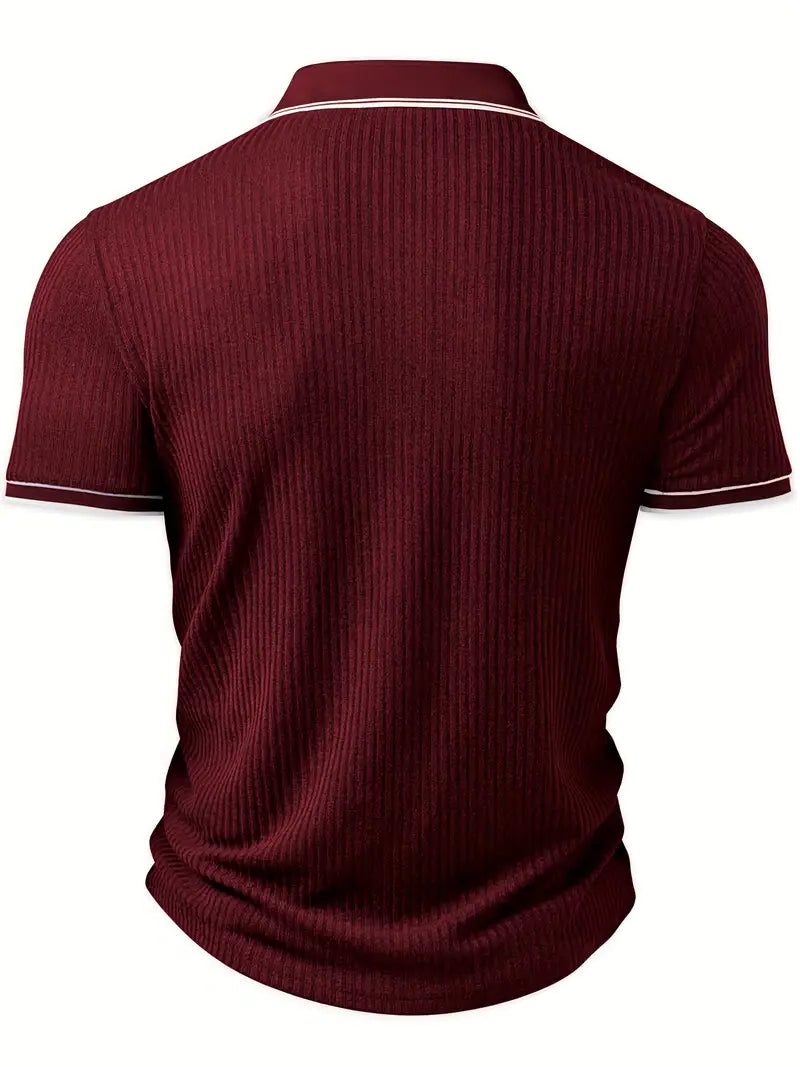 Geribde Poloshirt met Korte Mouwen voor Heren - View 11