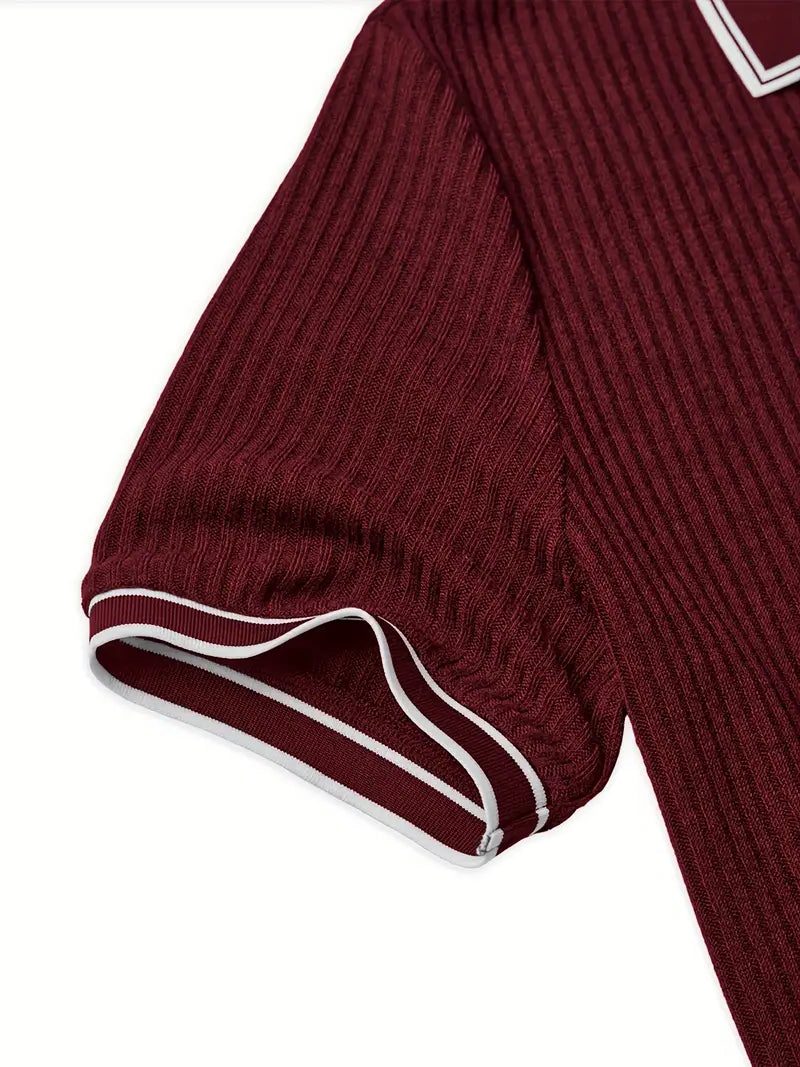 Geribde Poloshirt met Korte Mouwen voor Heren - View 12