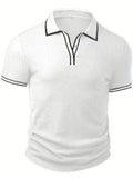 Geribde Poloshirt met Korte Mouwen voor Heren - View 14