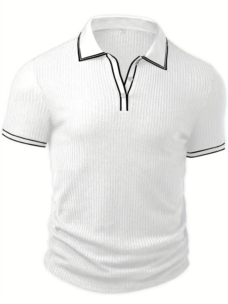 Geribde Poloshirt met Korte Mouwen voor Heren - View 14