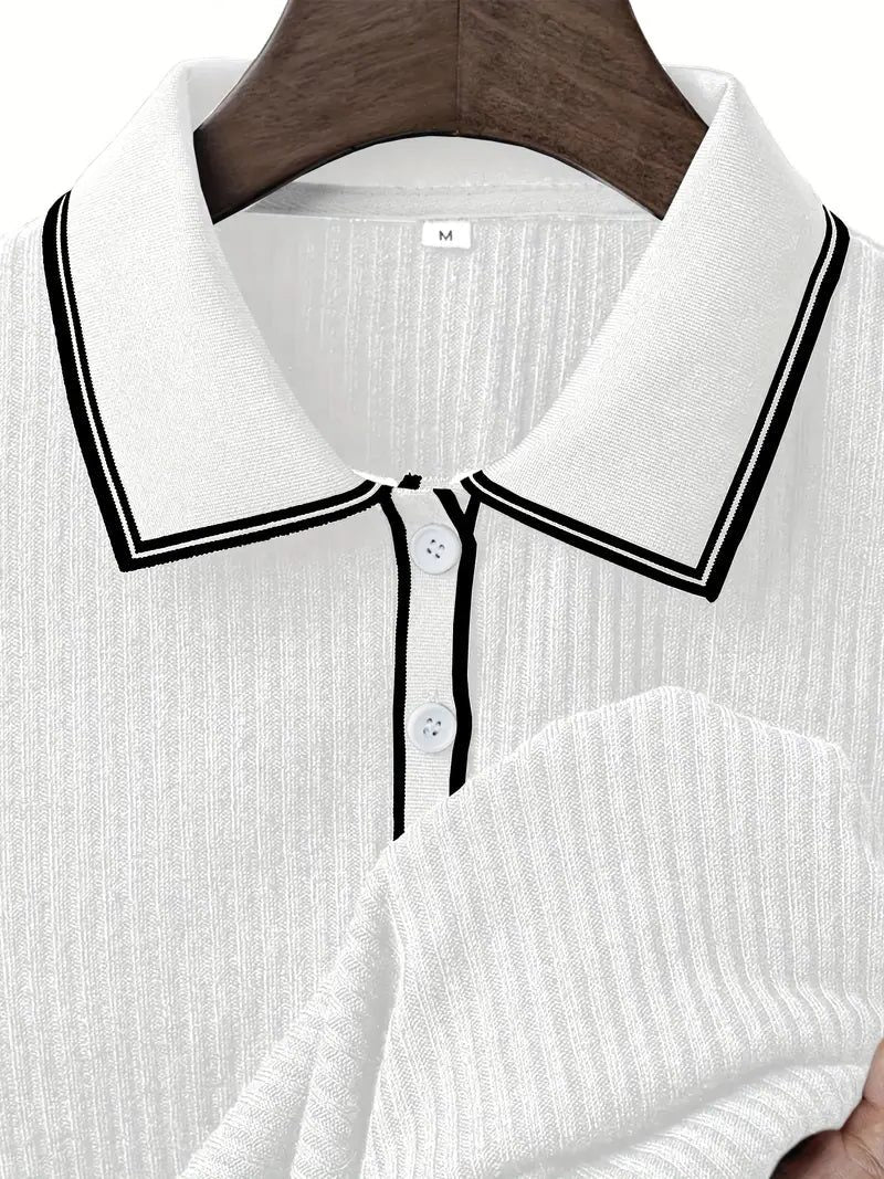 Geribde Poloshirt met Korte Mouwen voor Heren - View 15
