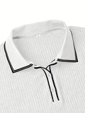 Geribde Poloshirt met Korte Mouwen voor Heren - View 16