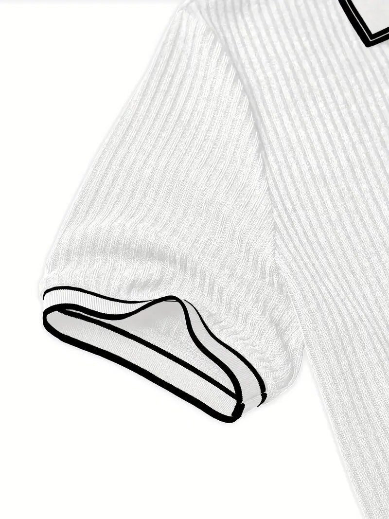Geribde Poloshirt met Korte Mouwen voor Heren - View 18