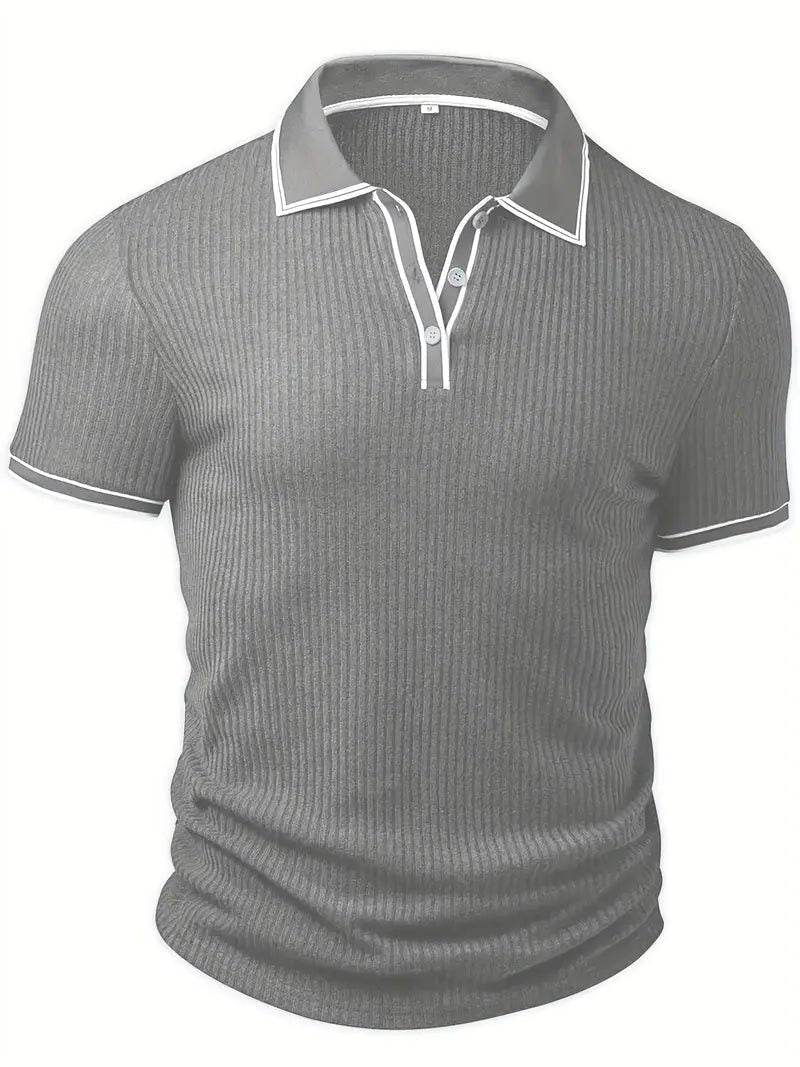 Geribde Poloshirt met Korte Mouwen voor Heren - View 21