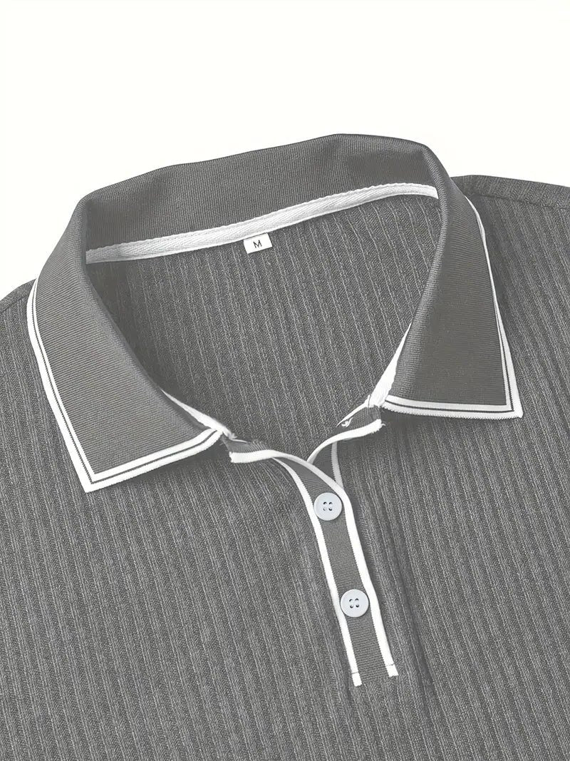 Geribde Poloshirt met Korte Mouwen voor Heren - View 22