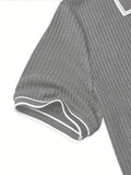 Geribde Poloshirt met Korte Mouwen voor Heren - View 24