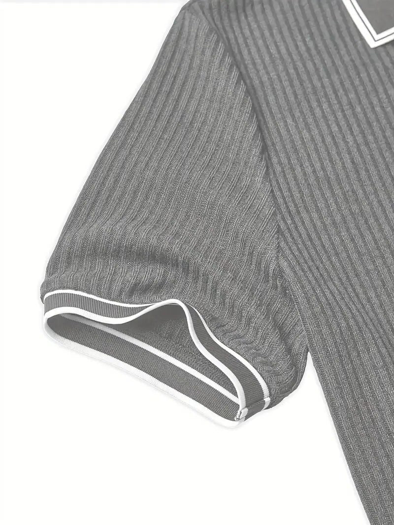 Geribde Poloshirt met Korte Mouwen voor Heren - View 24