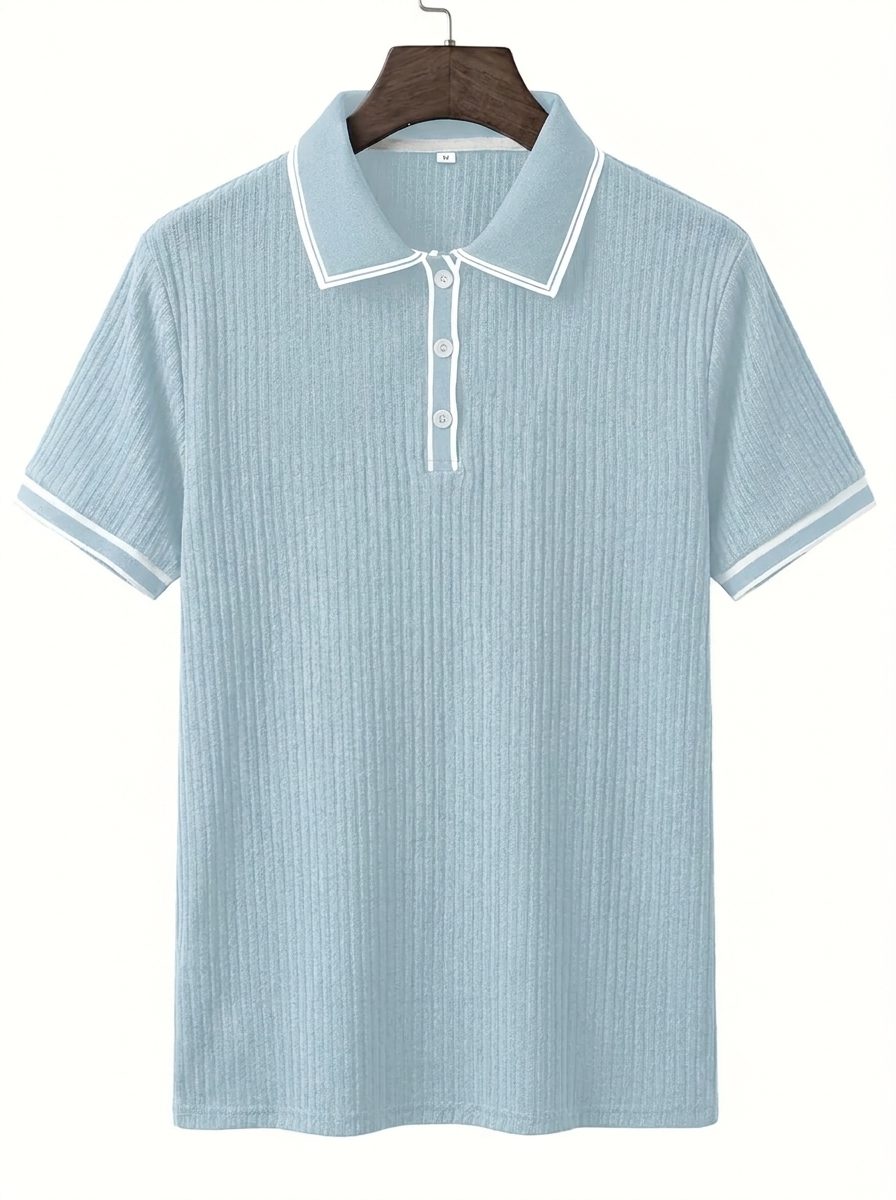 Geribde Poloshirt met Korte Mouwen voor Heren - View 26