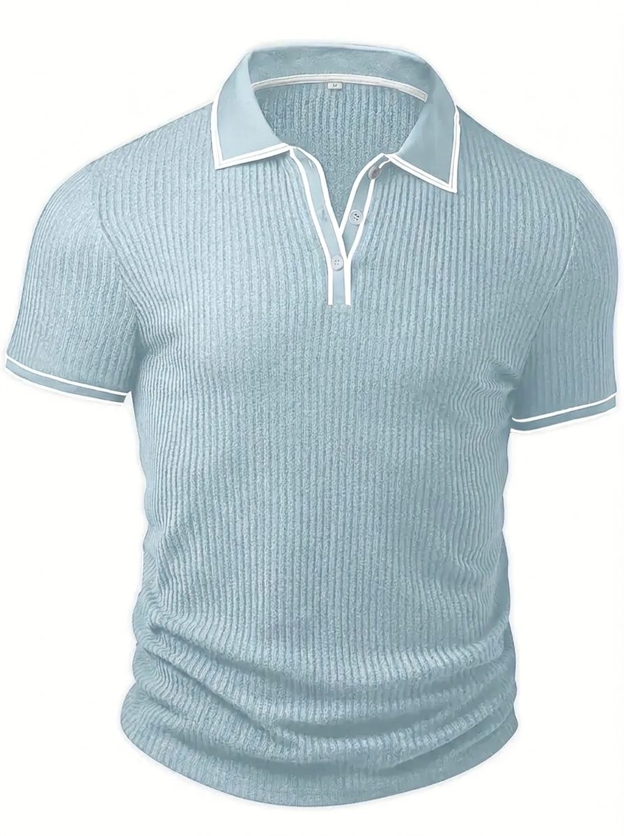 Geribde Poloshirt met Korte Mouwen voor Heren - View 27
