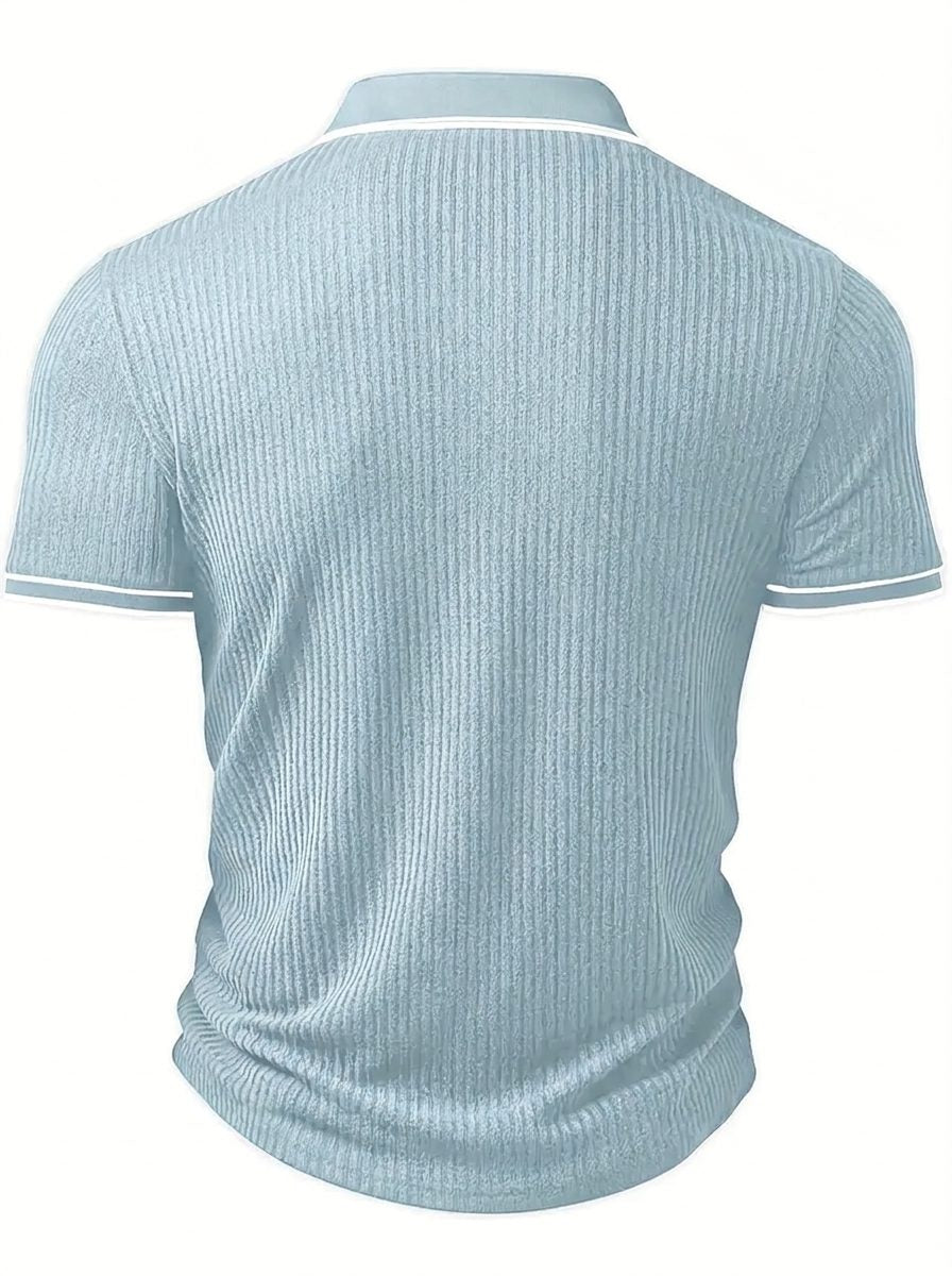 Geribde Poloshirt met Korte Mouwen voor Heren - View 28