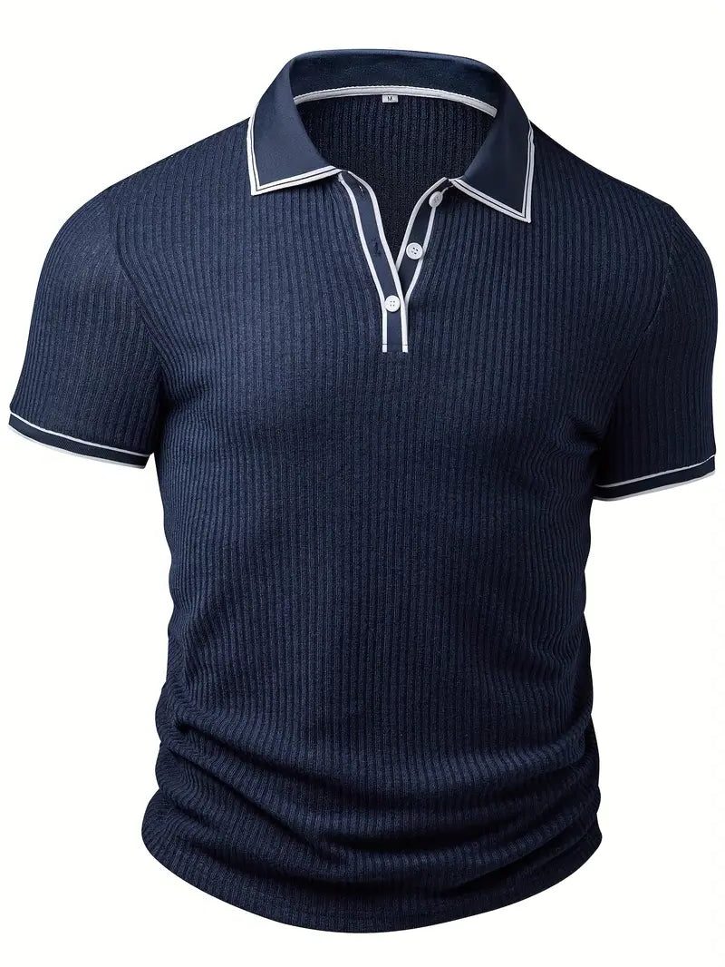 Geribde Poloshirt met Korte Mouwen voor Heren - View 3