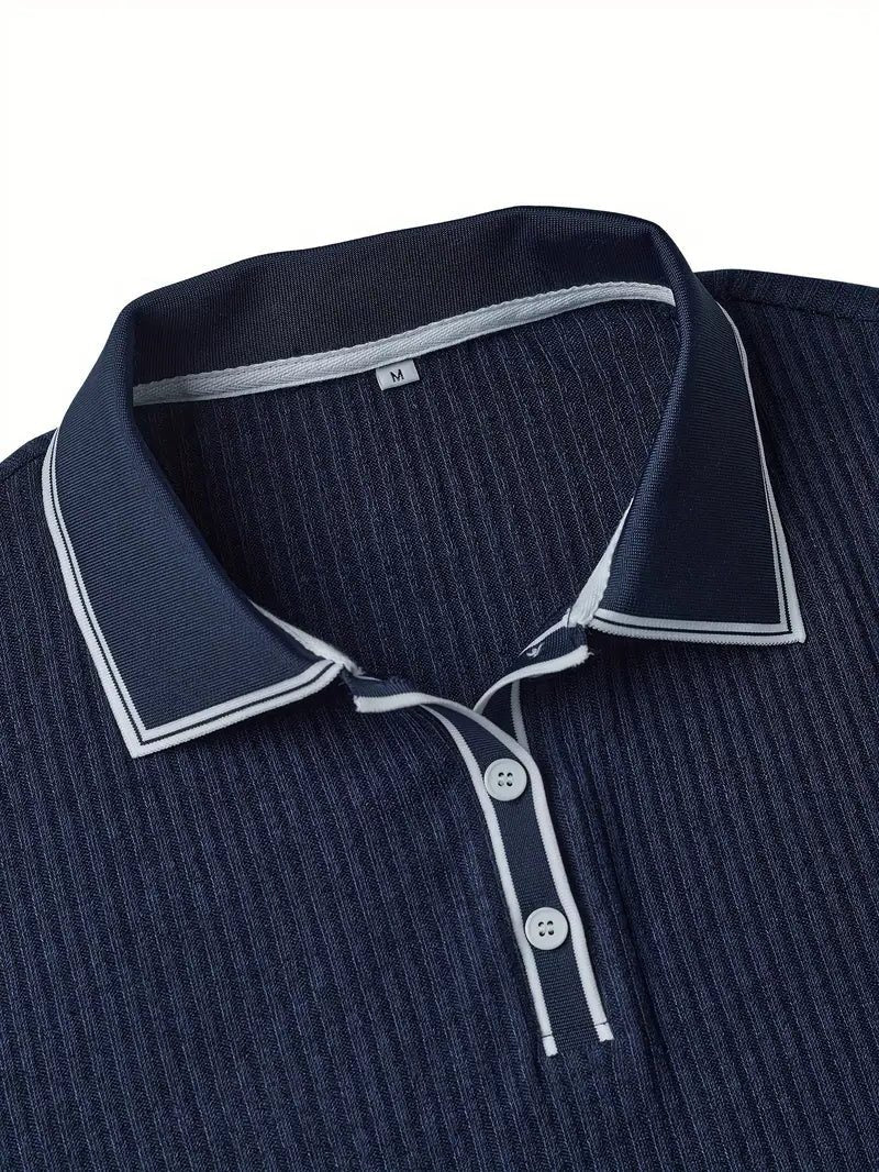 Geribde Poloshirt met Korte Mouwen voor Heren - View 4