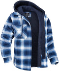 Geruit Overshirt met Capuchon voor Heren - Wit/Lichtblauw