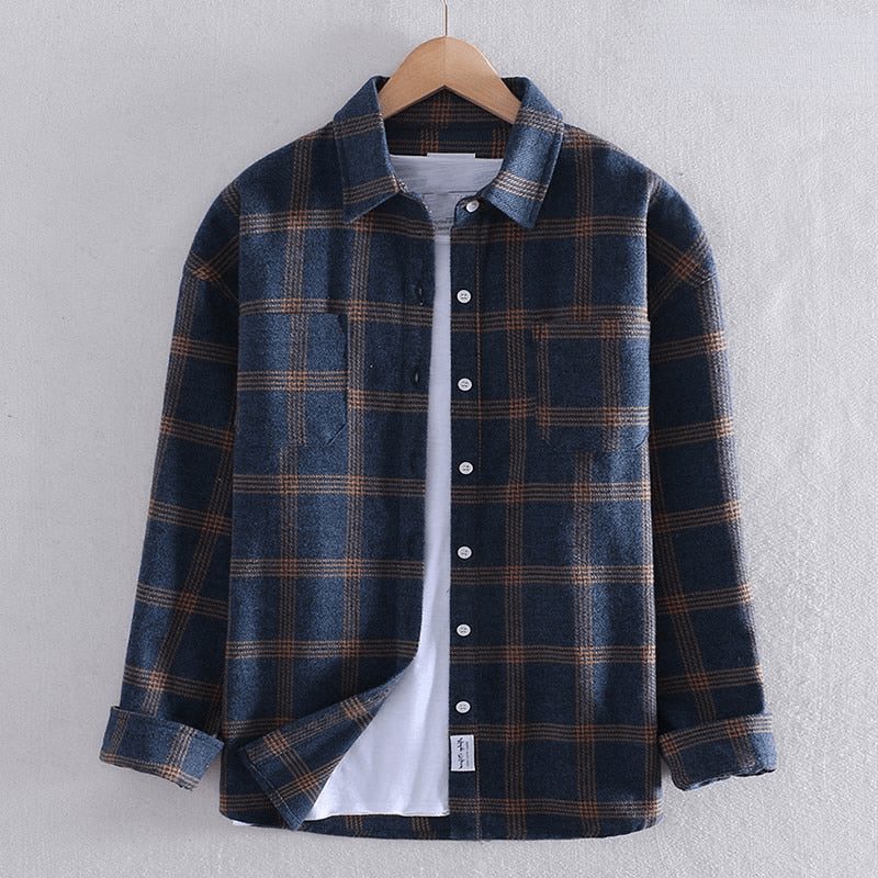 Geruite Button-Down Overhemd met Lange Mouwen voor Heren