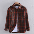 Geruite Button-Down Overhemd met Lange Mouwen voor Heren - Rood