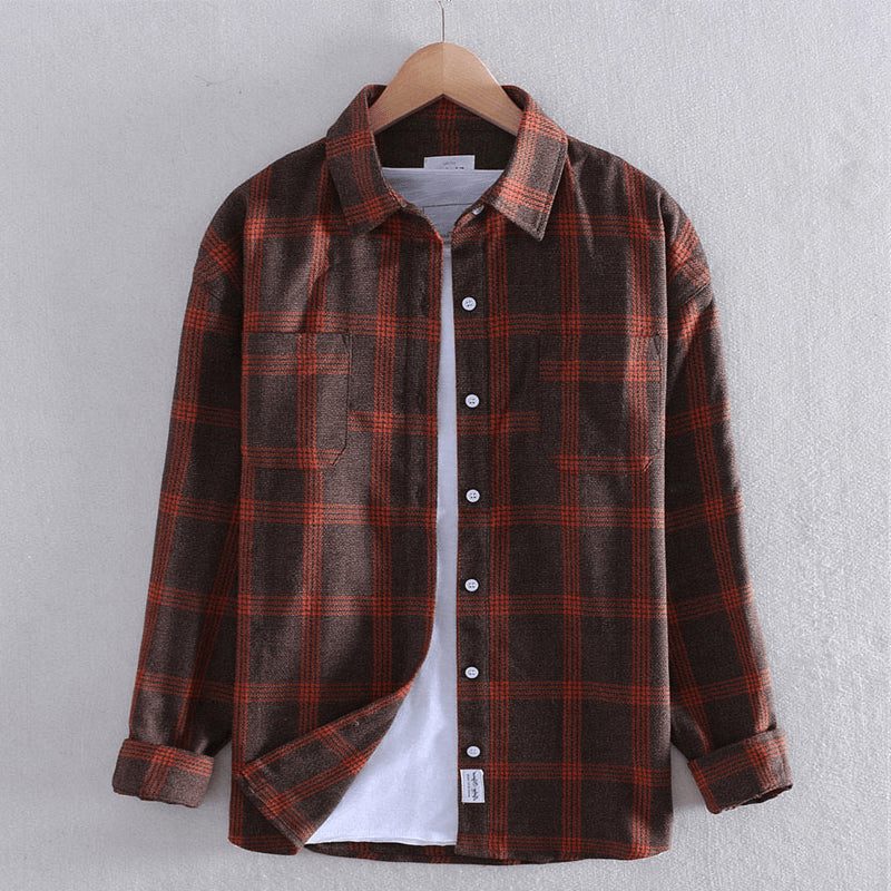 Geruite Button-Down Overhemd met Lange Mouwen voor Heren - Rood