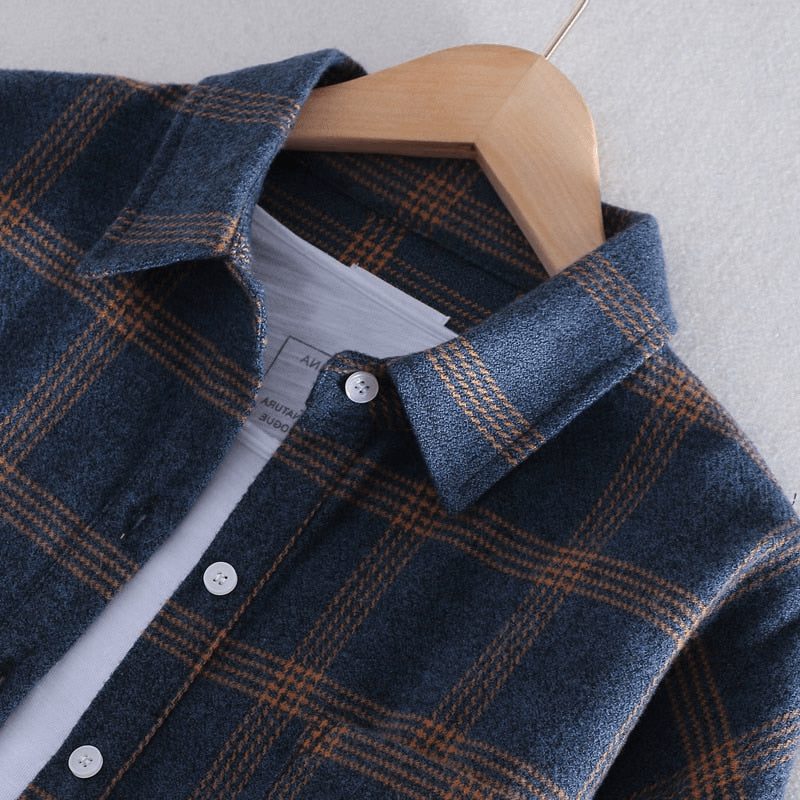 Geruite Button-Down Overhemd met Lange Mouwen voor Heren