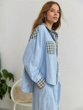 Geruite Pyjamaset met Lange Mouwen voor Dames - View 3