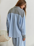Geruite Pyjamaset met Lange Mouwen voor Dames - View 4