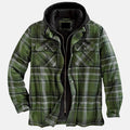 Geruite Tussenjas met Capuchon voor Heren - Dark Green