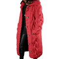 Kabelgebreide Lange Cardigan met Capuchon voor Dames