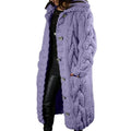 Kabelgebreide Lange Cardigan met Capuchon voor Dames
