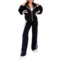 Gestreept Broekpak met Wijde Pijp Broek voor Dames - View 9