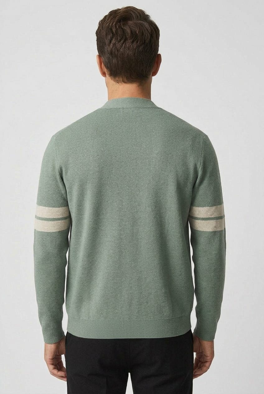 Gestreept Cardigan met Steekzakken voor Heren - View 2