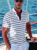 Gestreept Poloshirt met Opstaande Kraag voor Heren - View 7