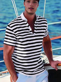 Gestreept Poloshirt met Opstaande Kraag voor Heren - View 5
