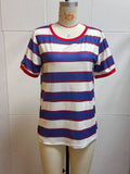 Gestreept T-Shirt met Korte Mouwen en Ronde Hals voor Dames - View 9
