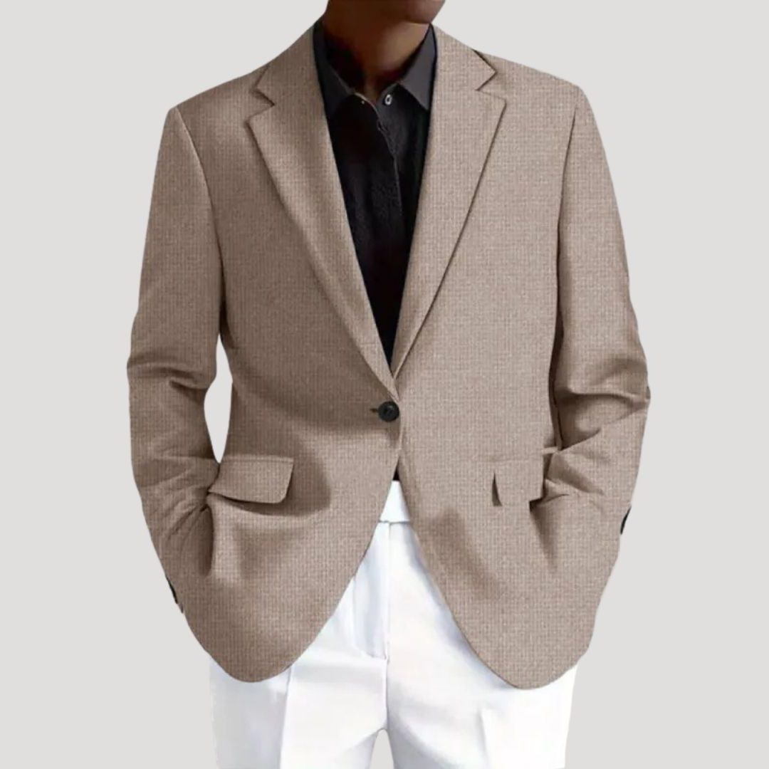 Gestructureerde Getailleerde Blazer voor Heren - Beige