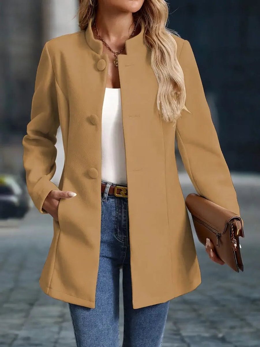 Getailleerde Blazer met Opstaande Kraag voor Dames - View 3