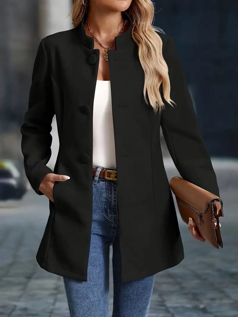 Getailleerde Blazer met Opstaande Kraag voor Dames - View 6