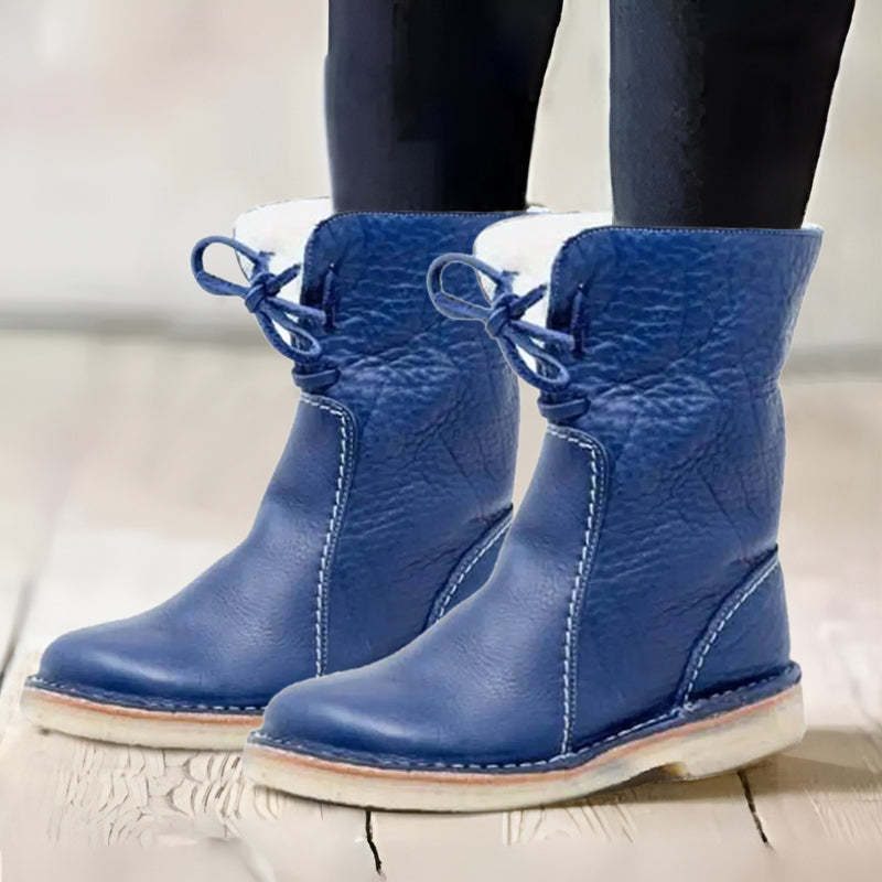 Gevoerde Laarzen met Veters voor Dames - Blauw