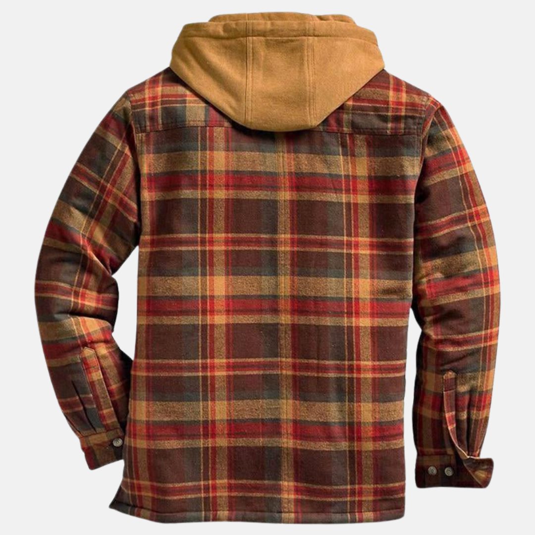 Gewatteerde Flanellen Overshirt met Opstaande Kraag voor Heren - View 4