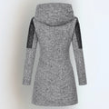 Gewatteerde Gemeleerde Winterjas met Capuchon voor Dames - View 2